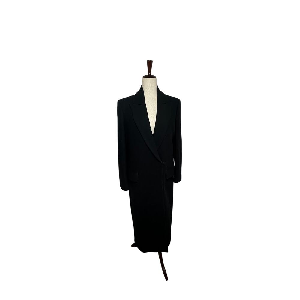 Zara Minimalist Collection Manteco Wool Blend Balck Trench Hidden Button Size S